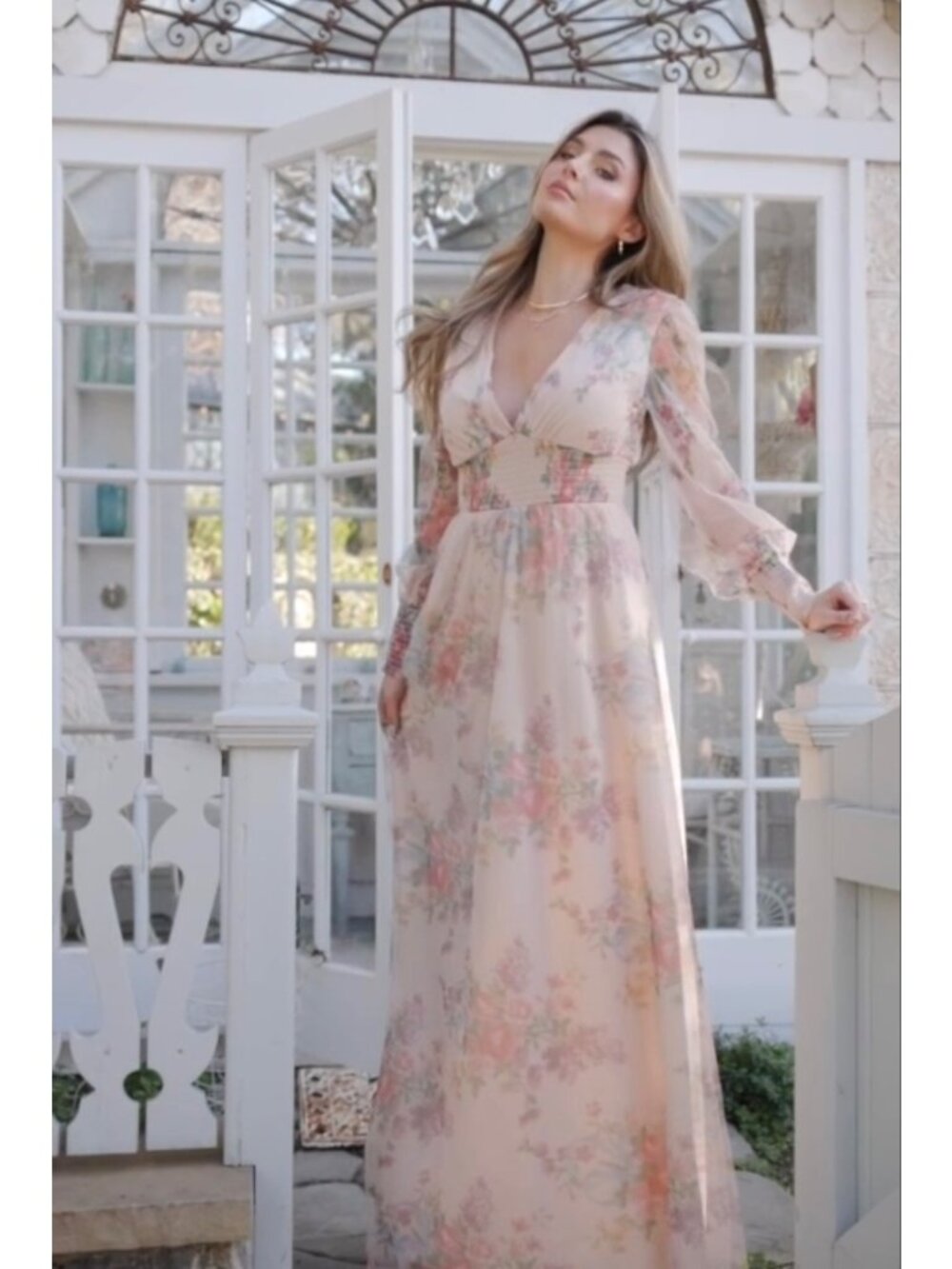 Baltic Born Layla Tulle Maxi Dress Romantic Floral Size M Wedding Guest - Picture 2 of 13